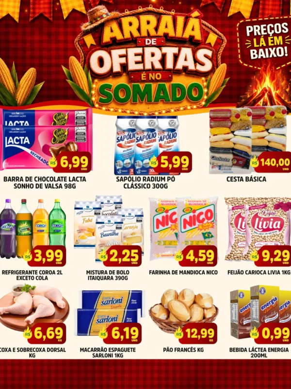 Encarte de supermercado: Arraiá de Ofertas.