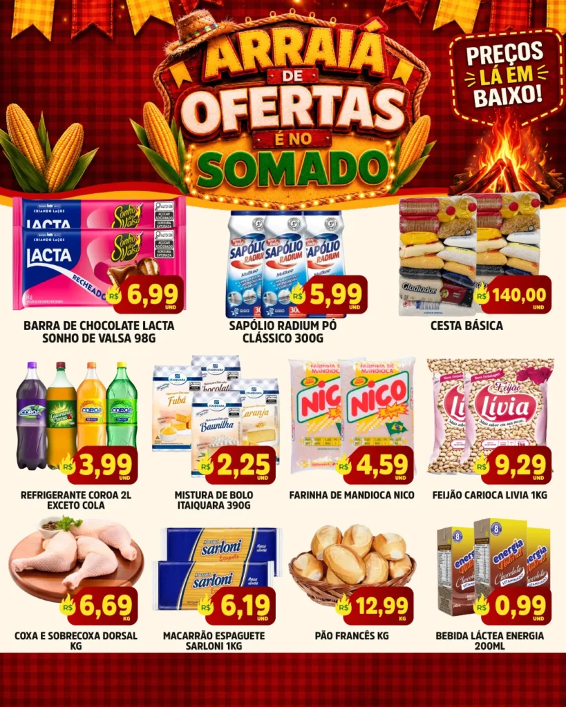 Encarte de supermercado: Arraiá de Ofertas.