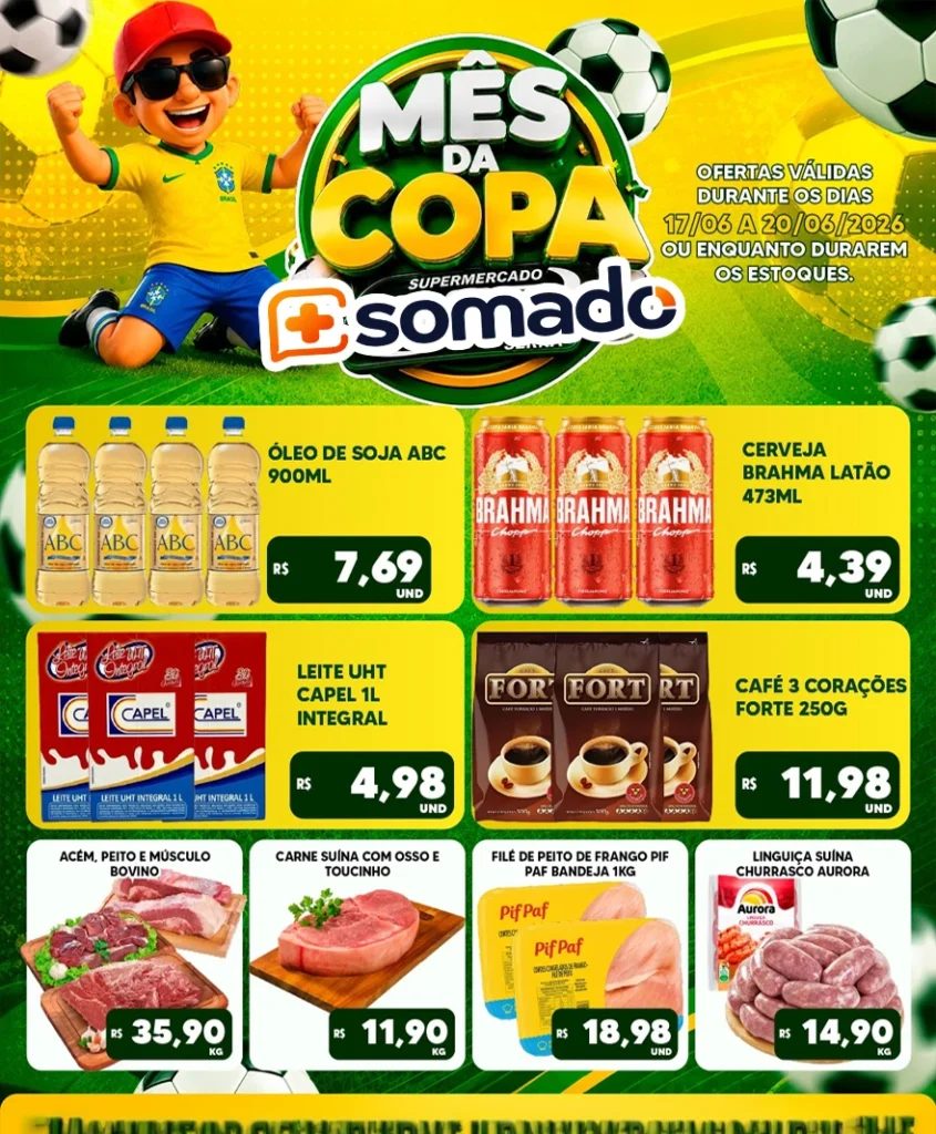 Encarte de supermercado: Mês da Copa.
