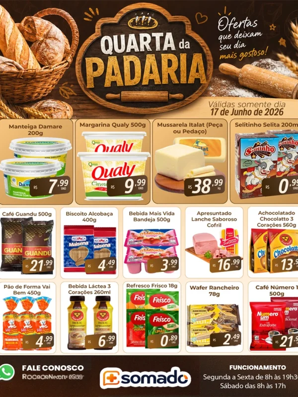 Encarte de supermercado: Quarta da Padaria.