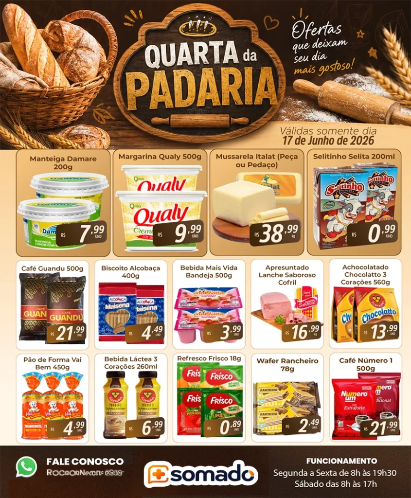 Encarte de supermercado: Quarta da Padaria.