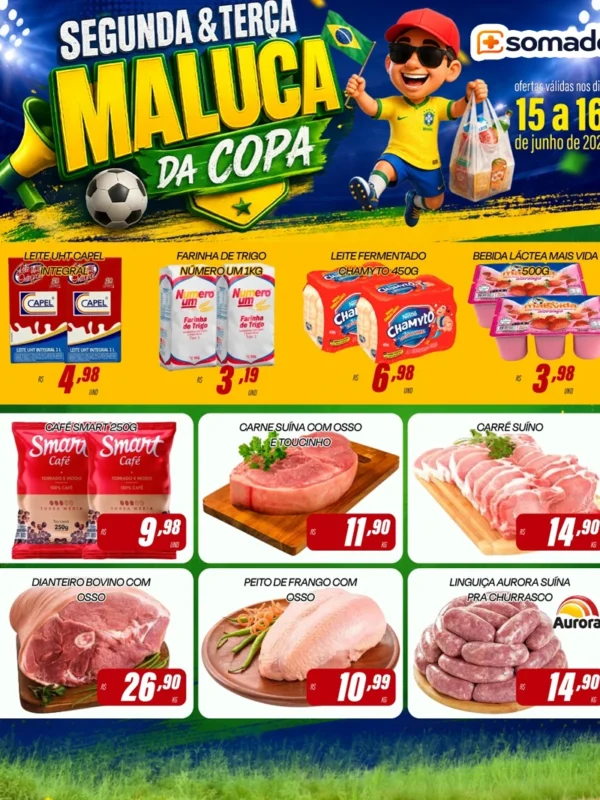 Encarte de supermercado: Segunda e Terça Maluca da Copa.