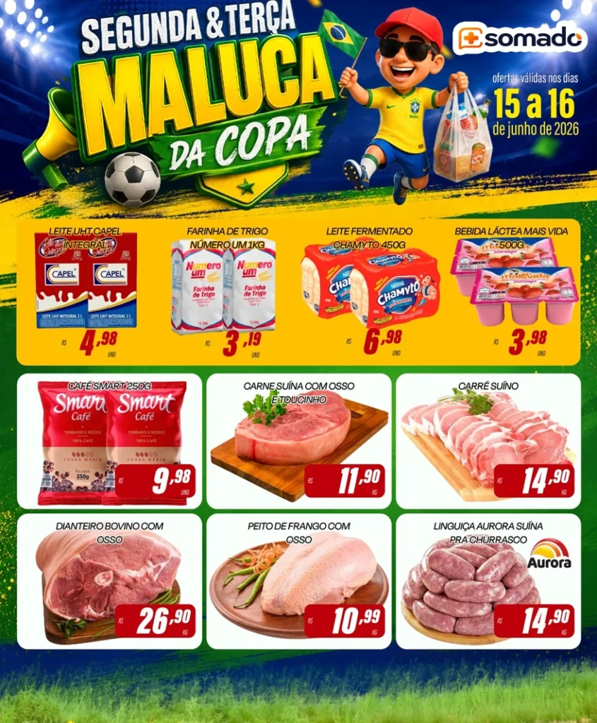 Encarte de supermercado: Segunda e Terça Maluca da Copa.