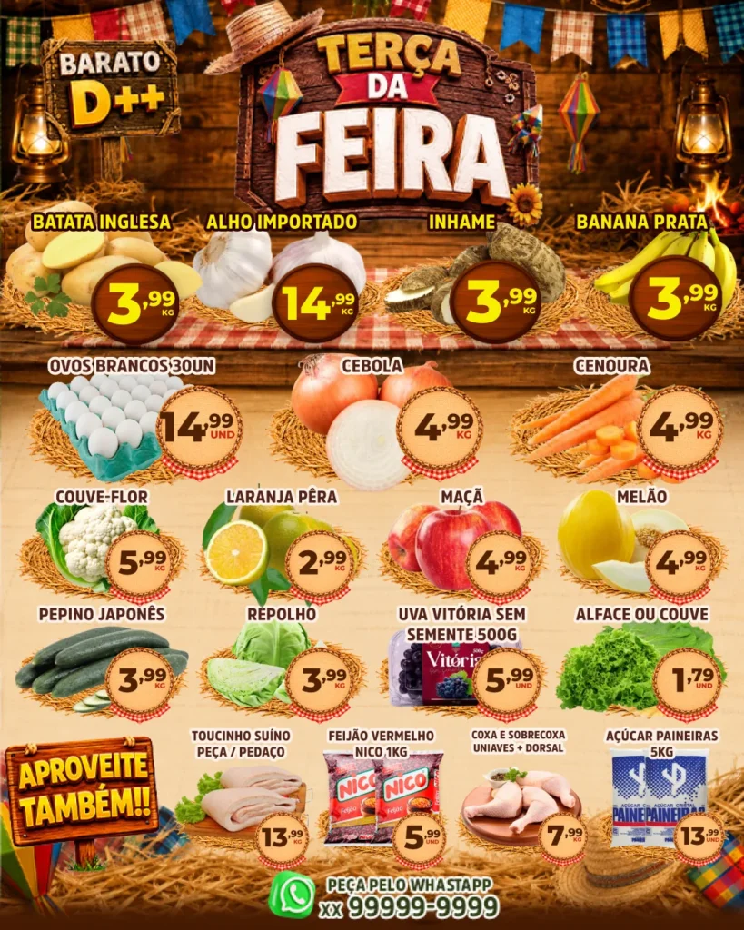 Encarte de supermercado: Terça da Feira de Arraiá.